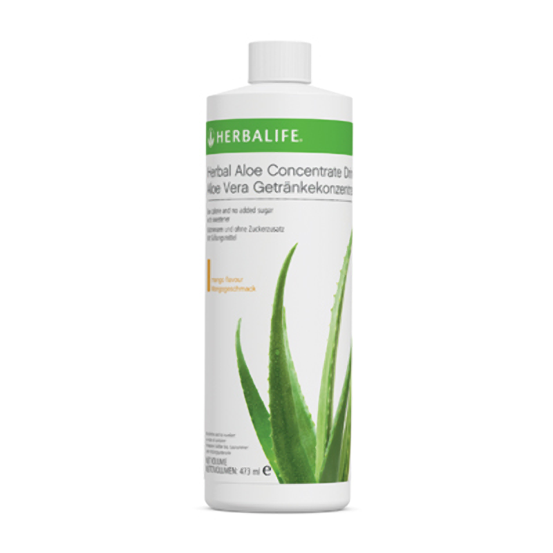 Bottle of Herbalife Aloe Concentrate, Mango flavour