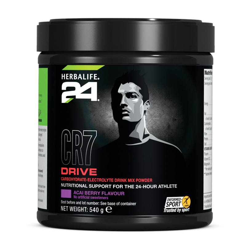 tub of Herbalife Nutrition CR7 Drive Carbohydrate Electrolyte Drink